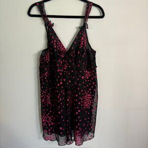 Belle Niut Black & Pink Polka Dot Nighty Size XL NWOT